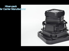 Οριζόντια 200mm Wafer Carrier Canisters Box Conductive Μαύρο υλικό PP